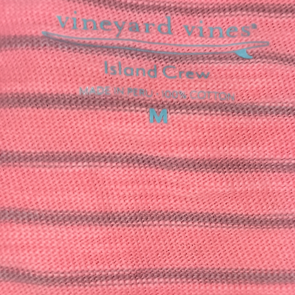 Men's Vineyard Vines Island Crew Shirt Size Medium Color Papaya Passion Pink... - Picture 2 of 3
